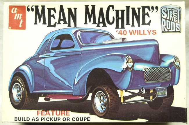 AMT 1/25 Mean Machine 1940 Willys YS Gasser Coupe or Pickup, T442-225 plastic model kit
